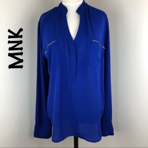 MNK cobalt blue hi Lo blouse Sz. XL